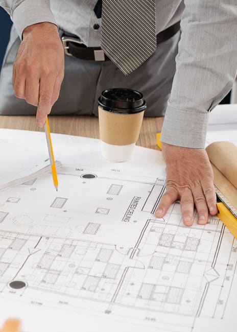 Landscape designer presenting landscape design