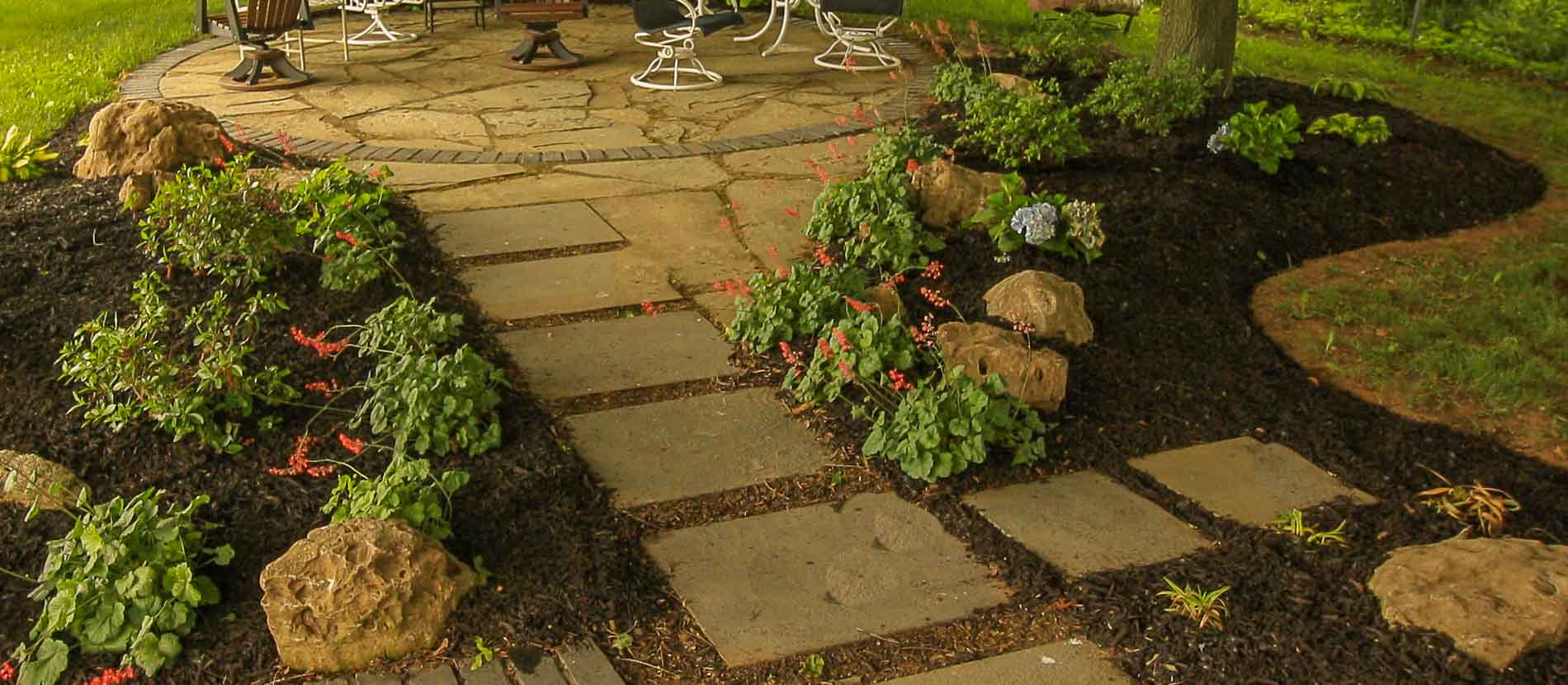 natural stone backyard landscaping