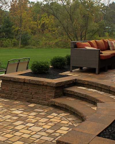Backyard Landscaping, raised patio, hardscaping