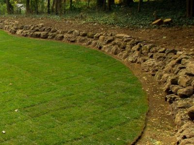 Boulder Retaining wall in Rochester NY