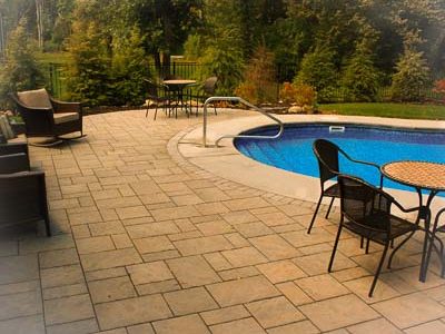 inground pool patio and landscaping in Rochester NY