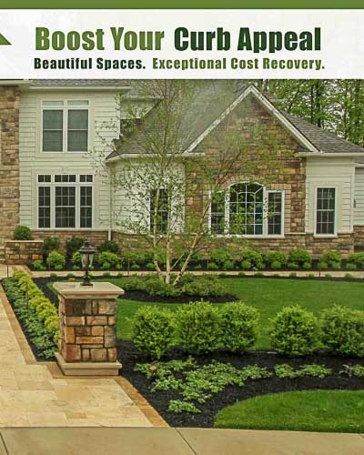 Front yard landscaping creating curb appeal