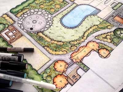landscape design and tools used by a landscape designer