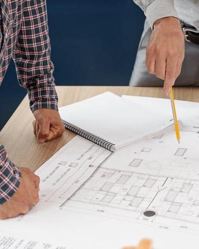 Landscape designer presenting landscape design