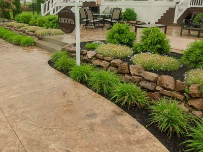 Backyard planting using boulders