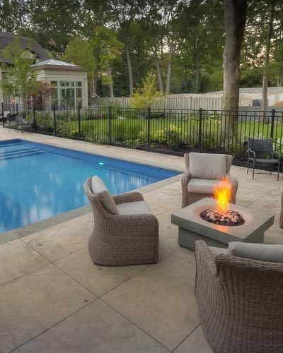 inground pool patio and landscaping