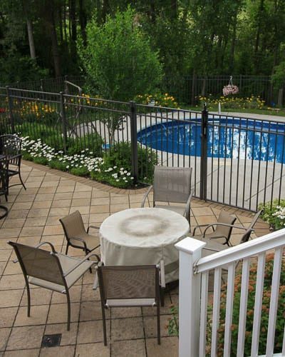 Pool, patio, Landscaping