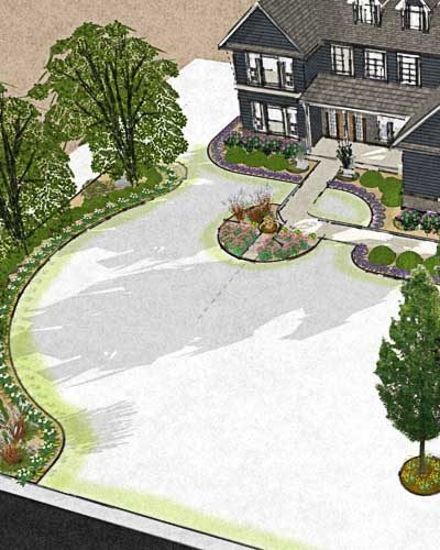 Landscape design drawn by professional landscape designer
